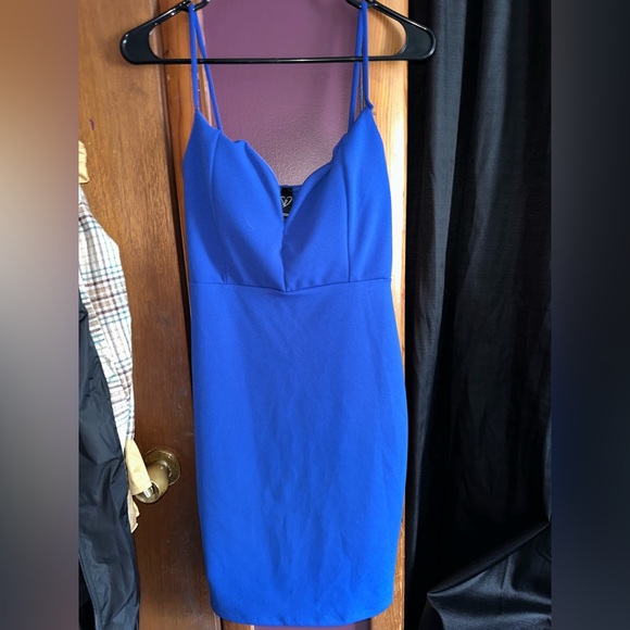 Women’s Blue Bodycon Dress - Picture 2 of 4